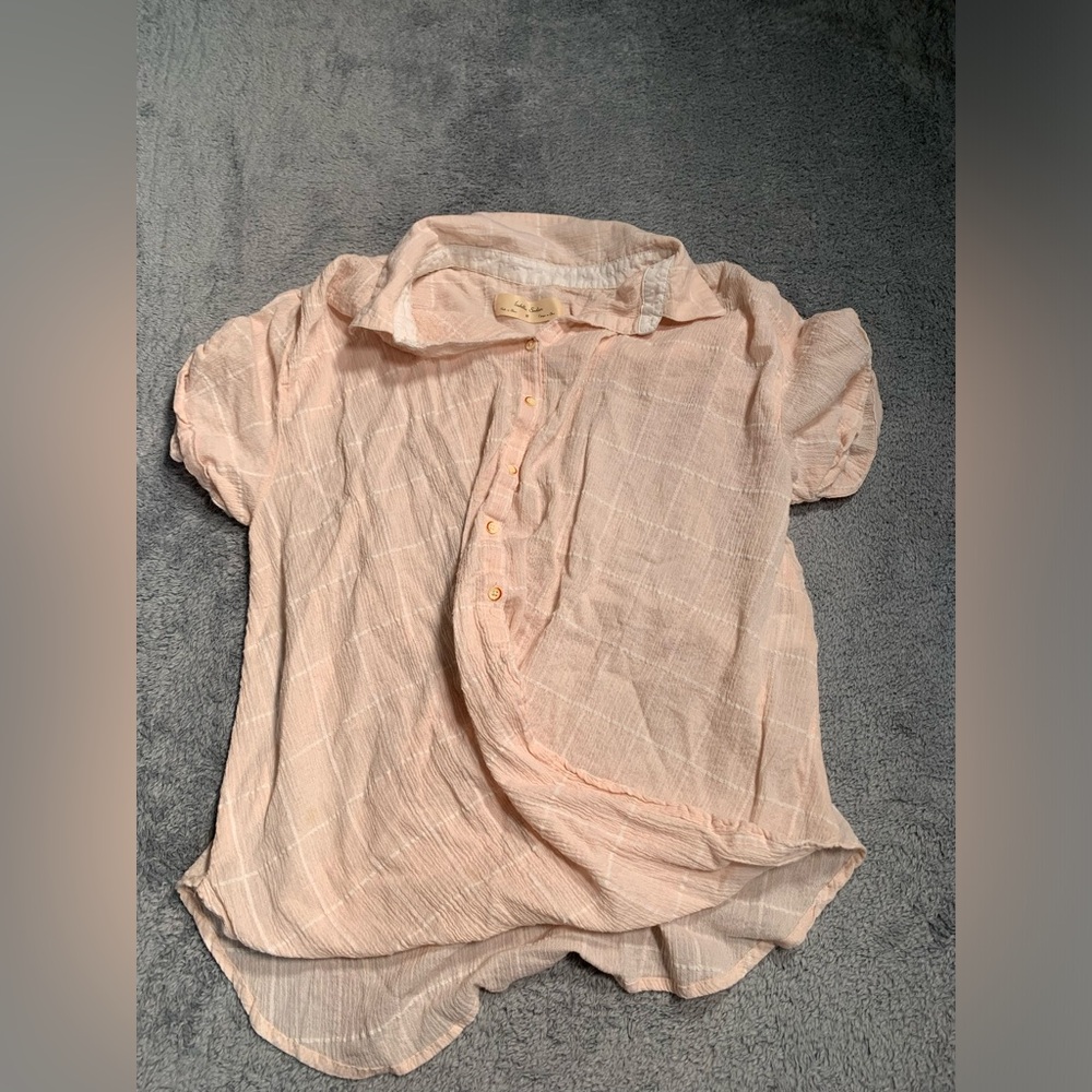 Isabella sinclair Anthropologie Light Pink Button-Up Blouse medium